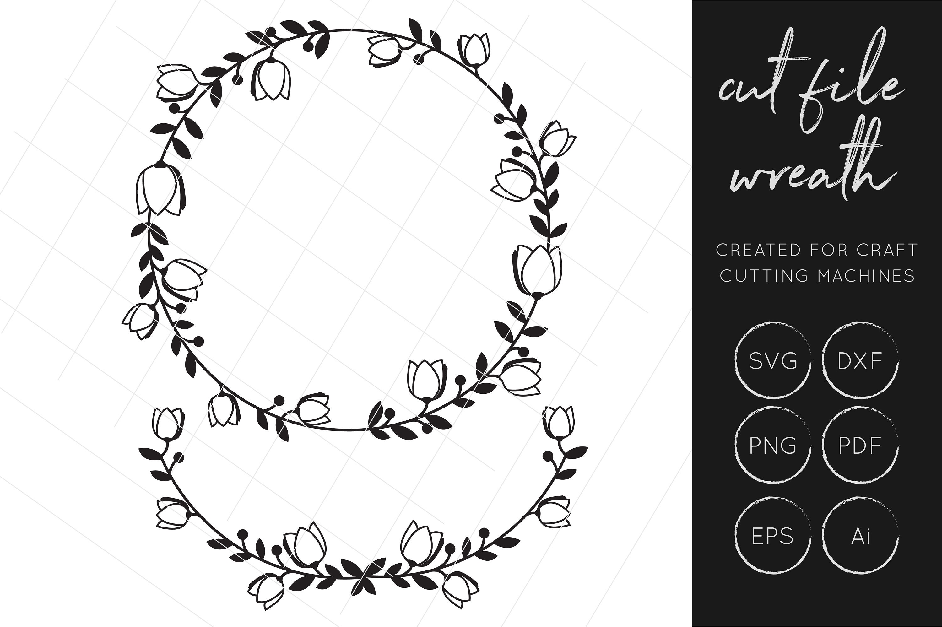 Wreath SVG Laurel SVG Wreath dxf laurel dxf floral wreath