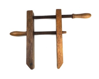 vintage wood tool gift for him rustic farmhouse home decor farmhouse decor rustic home decor gift wooden antique clamp