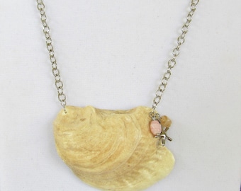 Shell Necklace, Natural Shell, Shell on Chain, Necklace with Charm, Starfish Charm, 24 inch chain, Gift for Her, Beach Theme