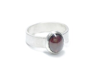 Garnet and Sterling Silver Ring, January Birthstone, Birthstone Ring, Garnet Sterling Silver Ring, Gift for Her