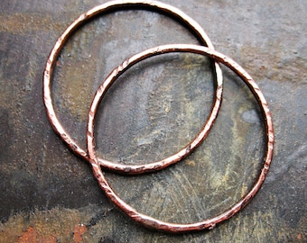 Chestnut Opal Copper Links - 1 pair - 27mm - 16 gauge Patina Artisan Soldered Circles