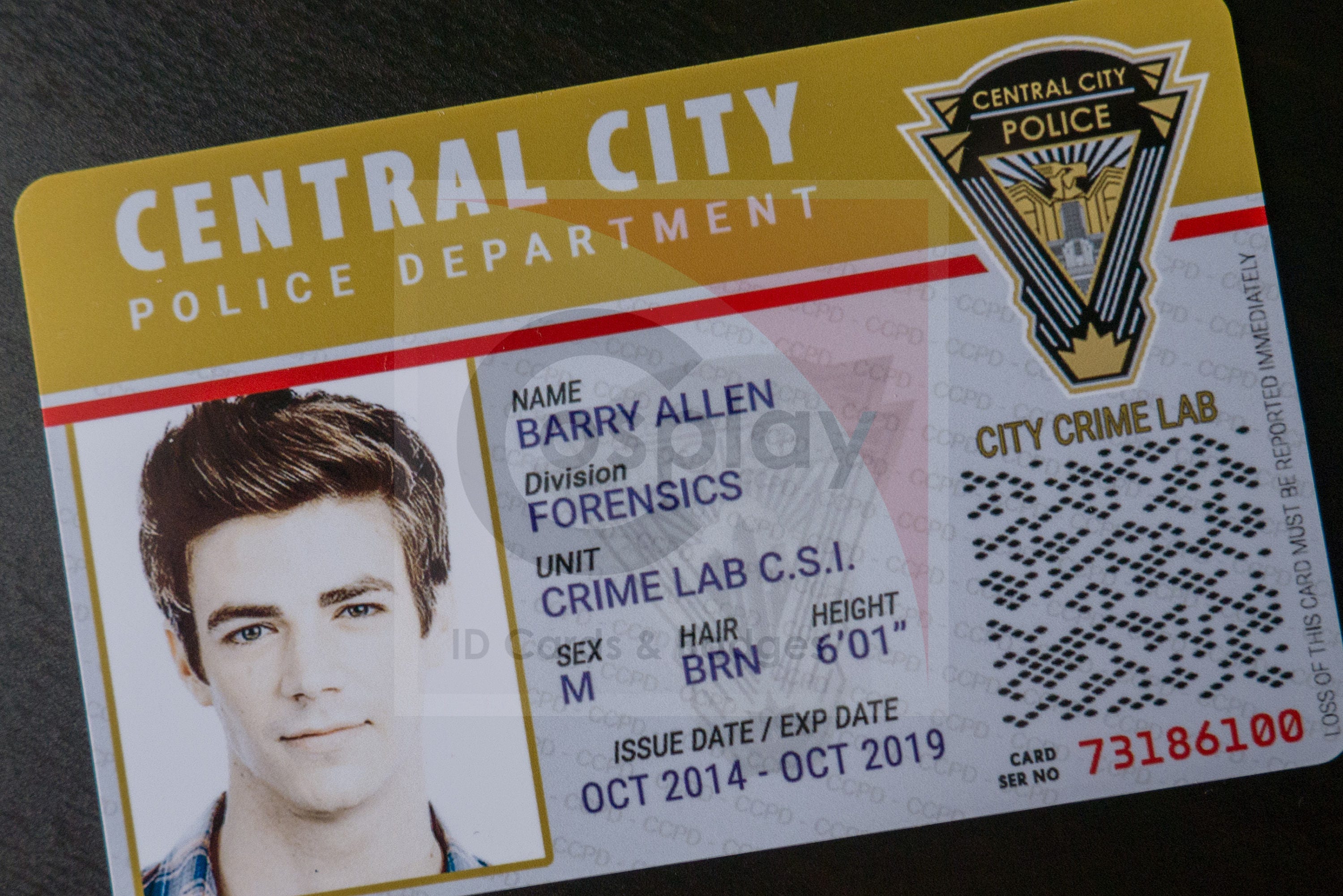 Central City Police Department ID Badge Barry Allen Joe West