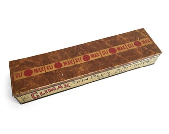 Vintage Tobacco Tin, Climax Thin Plug Tin, Tobacco Can, Advertising Tin, General Store Display / Primitive Rustic Decor, Farmhouse Decor