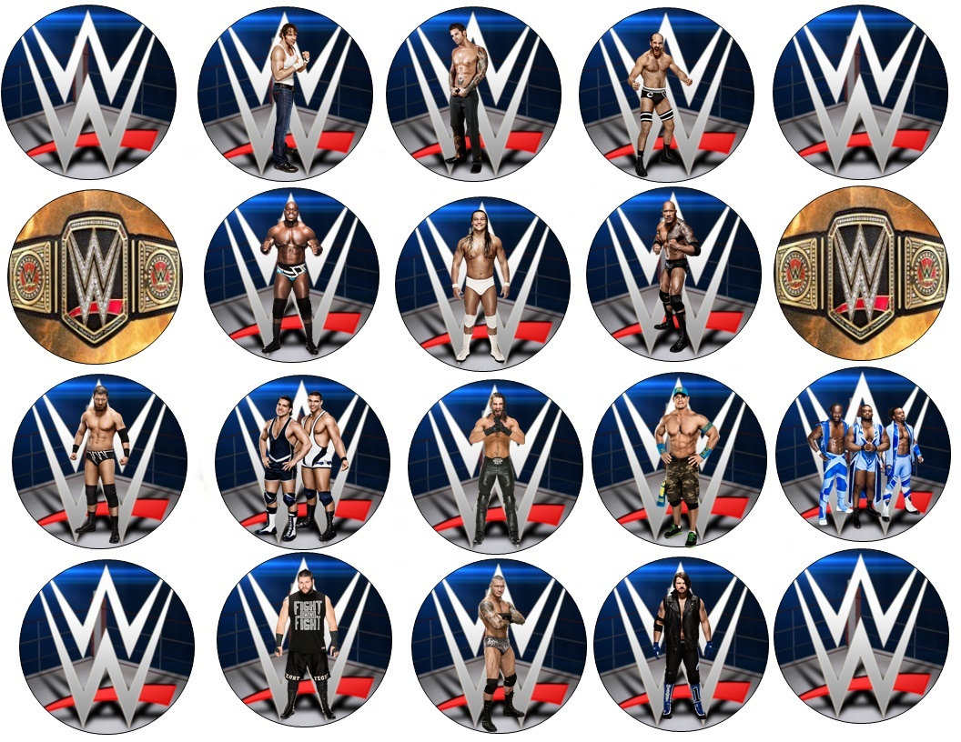 WWE Wrestling Edible Images Cupcake Cookie Toppers