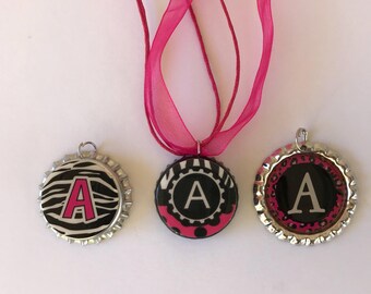 Initial A BottleCap Necklace