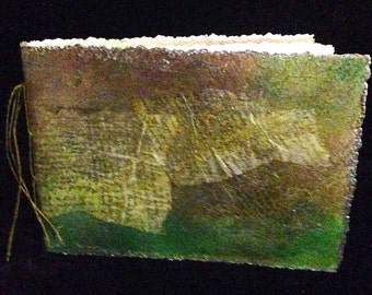 Decoupaged Covered, Hand-Bound, Blank Watercolor Paper Journal 4"x 6"
