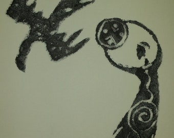 Original Monotype | Crow | Tribal