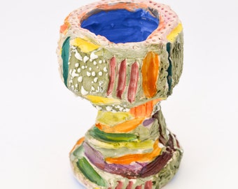 Carved Stoneware Goblet
