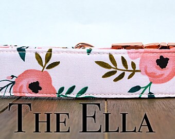 Dog Collar, Girl Dog Collar, Rose Dog Collar, Rose Gold Dog Collar, Dog Collars for girls, Dog Collar Floral, Flower Dog, Pink Dog Collar,