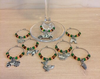 Farm wine glass charms - farm life wine glass charms - farmgirl wine glass charms - hostess gift - gift for her