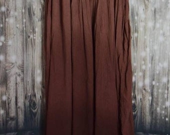 D_016 Vintage rust Brown Summer Dress