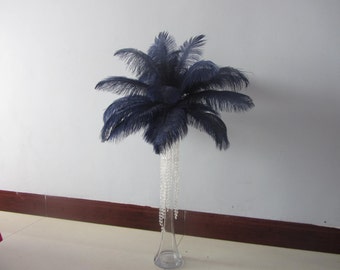 100 Navy Blue ostrich feathers for handmade items feather centerpiece,hat,fascinator,millinery wedding decor
