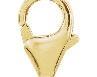 14K Yellow Gold 7mmx4mm Teardrop Lobster Clasp Findings