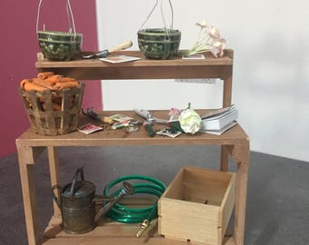 Dolls house miniature garden bench