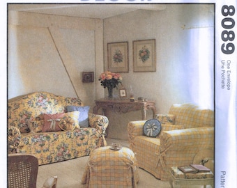 Sofa Cover sewing Pattern - Arm Chair Cover Sewing Pattern - Slipcover Sewing Pattern - Home Decor Pattern - McCalls 8089