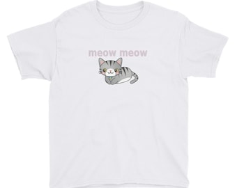 Meow Meow Kitty Cat Youth Short Sleeve T-Shirt