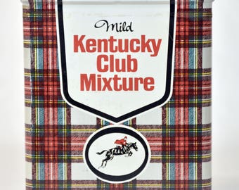 Vintage Red Plaid Tin * packaging * gifting * Christmas * old tin