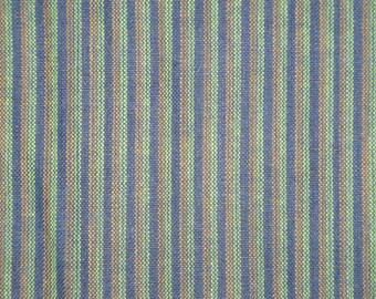 Stripe Fabric | Ticking Fabric | Homespun Fabric | Green And Navy Ticking Stripe Fabric | Primitive Stripe Ticking | Cotton Sewing Fabric