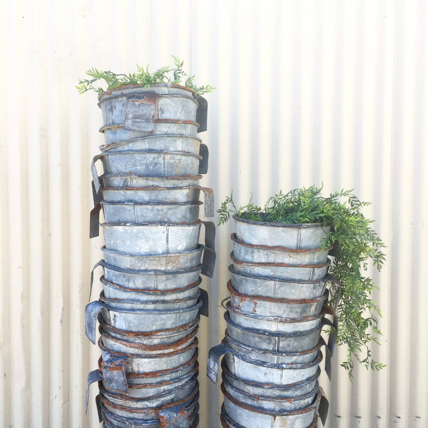 vintage hanging calf feed bucket