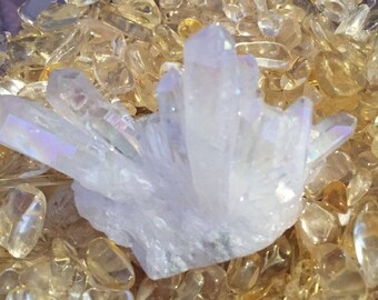 Angel aura quartz cluster