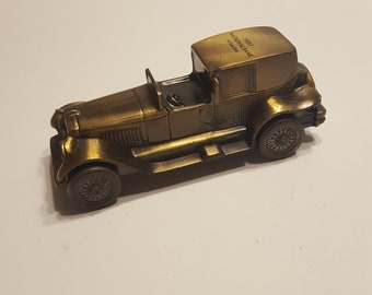 Coin Piggy Bank Lincoln Brougham 1927 Model Car Banthrico Inc. Chicago Brass Vintage
