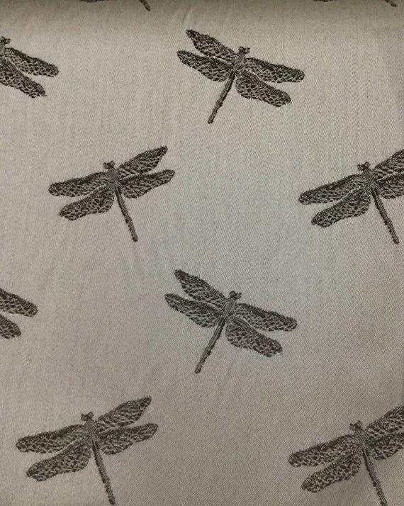 Dragonfly Brown Upholstery Fabric by The Yard