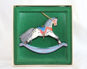Vintage Hallmark Keepsake Rocking Horse Christmas Ornament 1984