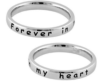 Forever in my Heart Sterling Silver Ring- Angel Pregnancy Loss Baby Loss Angel Baby Miscarriage Stillborn Remembrance Memorial Jewelry