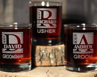 Personalized Engraved Whiskey Rocks Scotch Groomsmen Glasses Gifts - ANY QUANTITY