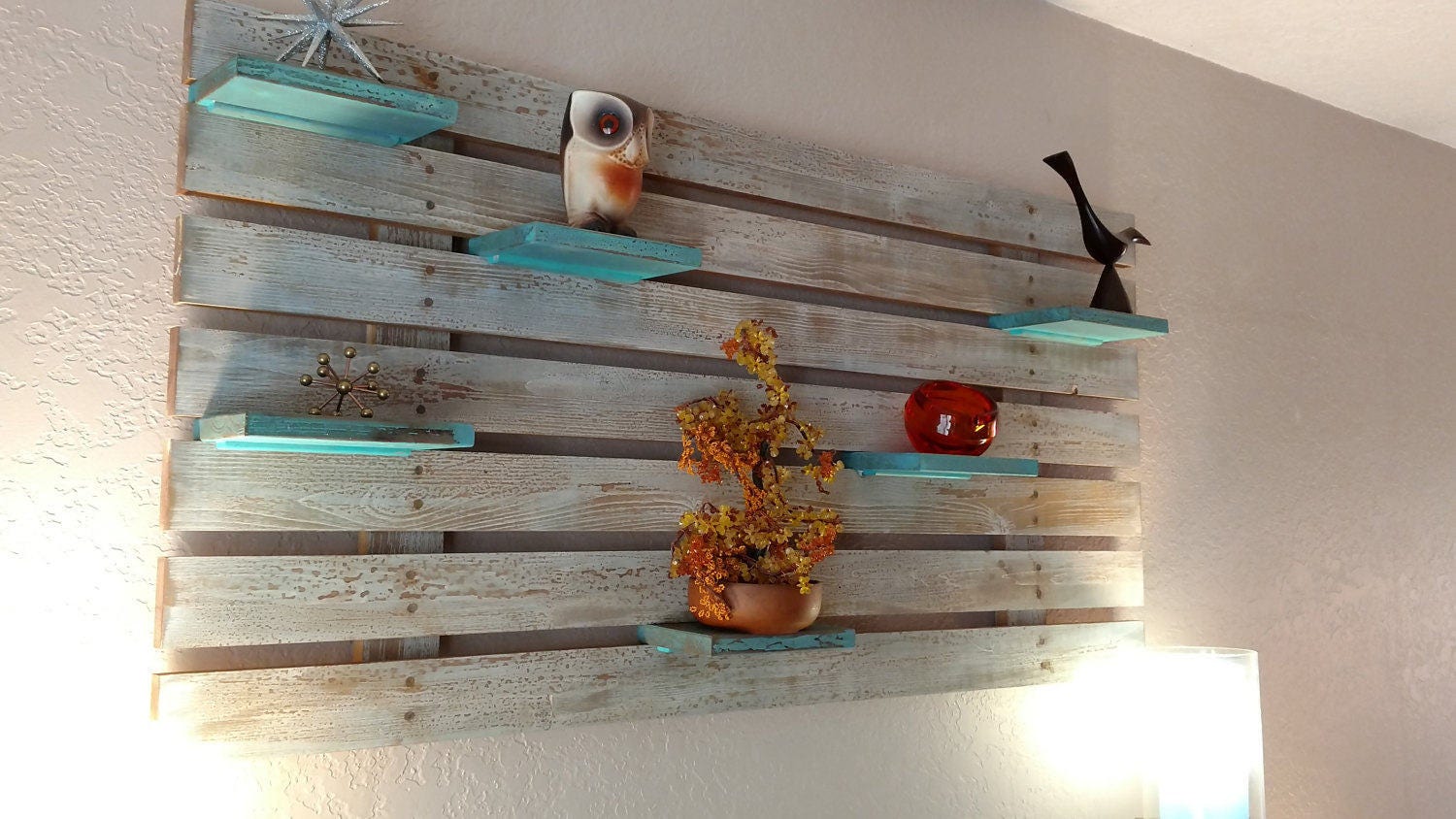 Rustic Modern Slatted Wall Shelves MADE TO ORDER 90 days