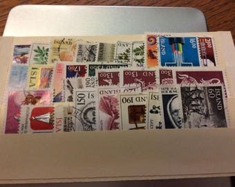 Used lot of Island postage stamps
