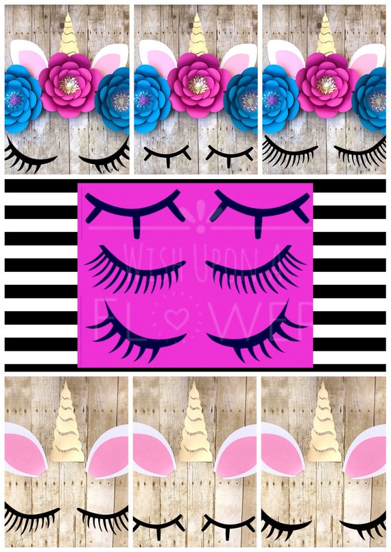 Unicorn Eyelash Template 3 Unicorn Lashes Unicorn SVG