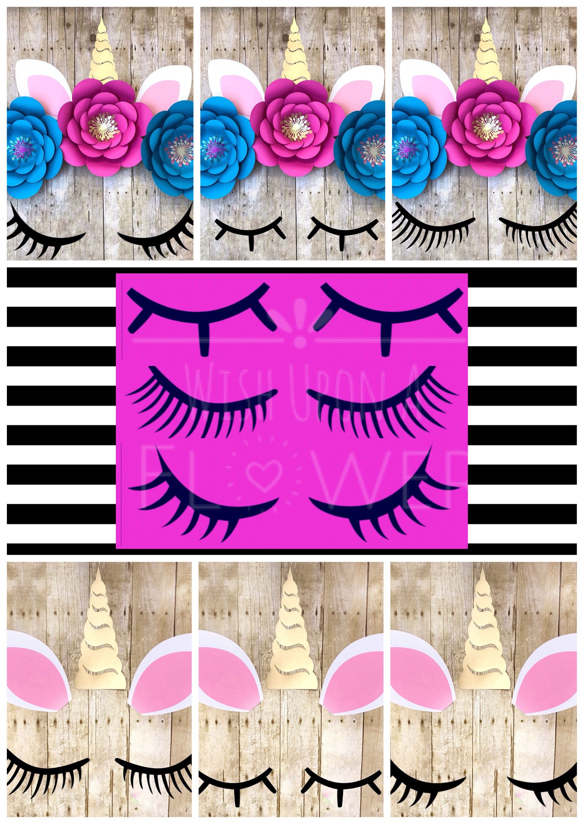 unicorn eyelash template 3 unicorn lashes unicorn svg