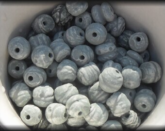 Sage Stained Kiln Fired Clay Beads