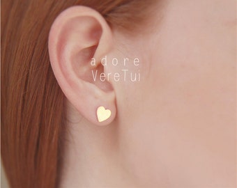 Simple Gold Heart Earrings