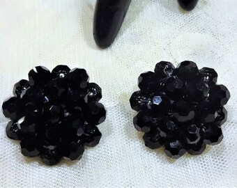 Nice Vintage Glass Bead Cluster Earrings