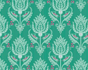 Half Yard - Riley Blake - Primavera - Damask Teal by Patty Young