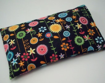 Heat or Cold Therapy Pack - Unscented Rice Bag - Removable Washable Cover - Flannel Flowers Boo Boo Pack - Heating Pad