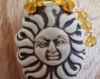 Sun raku potion bottle necklace