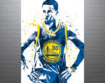 Stephen Curry Golden State Warriors, Sports Art Print, Basketball Poster, Kids Decor, Watercolor Drawing Print, Modern Art, Man Cave