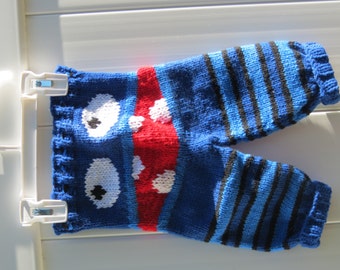 Monster Pants, Newborn Monster Pants, Knit Pants, Baby Pants, Newborn Pants, Knit Monster Pants, Monster Longies, Knit Baby Pants