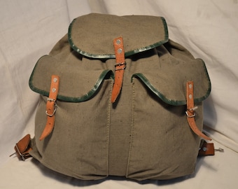 Vintage 1980's Military Green Canvas Backpack - NEW