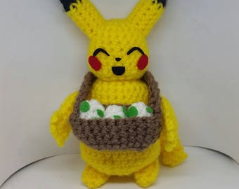 Pikachu, Crochet Pikachu, Pikachu Plush, Pikachu with Eggs, Pokemon Plush, Pokemon Gift, Pikachu Gift, Cute Pikachu, Pikachu Amigurumi