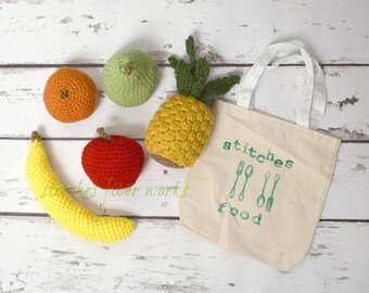 Crochet Food, Crochet Fruit Play Set, Play Food, Crochet Fruit, Crochet Food Toy, Pretend Food, Pretend Fruit, Pretend Play