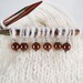 Mini Chocolate Glass Pearl Stitch Markers set of 6