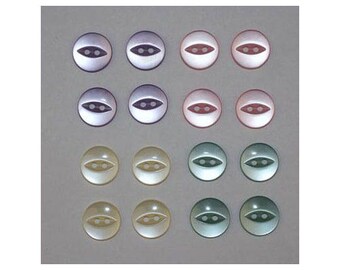 80 x basic buttons 11 mm 2 holes: 4 colors set P - 000826