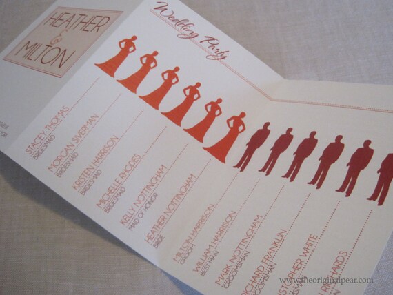 tri fold wedding program paper