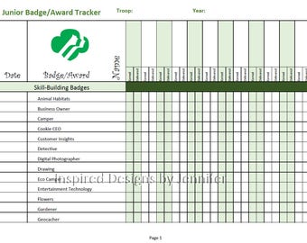 girl scout activity and meeting attendance tracker instant girl scout attendance sheet