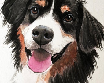 Custom Dog portrait Custom Dog Painting Custom Pet portrait Watercolor Painting Original Painting Memorial Art Custom Dog Portrait gift idea