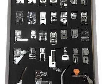 32 Low Shank Presser Feet Kit For Home Sewing Machines Fits All Low Shank